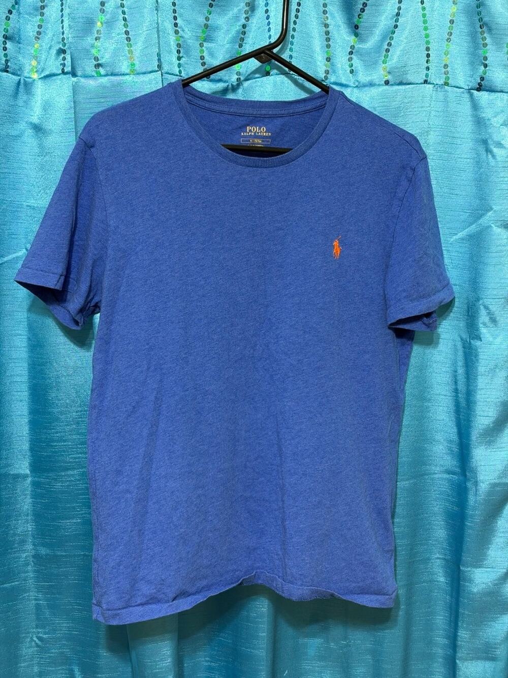 Polo Ralph Lauren T-Shirt Mens M Blue Crew Neck Short Sleeve Embroidered Logo
